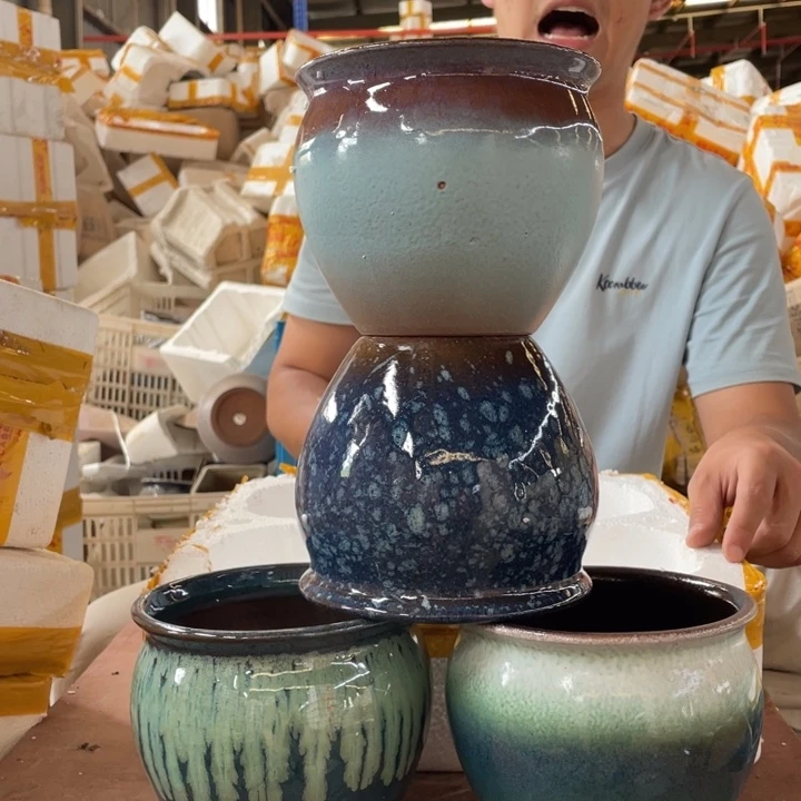 宜兴紫砂粗陶花盆