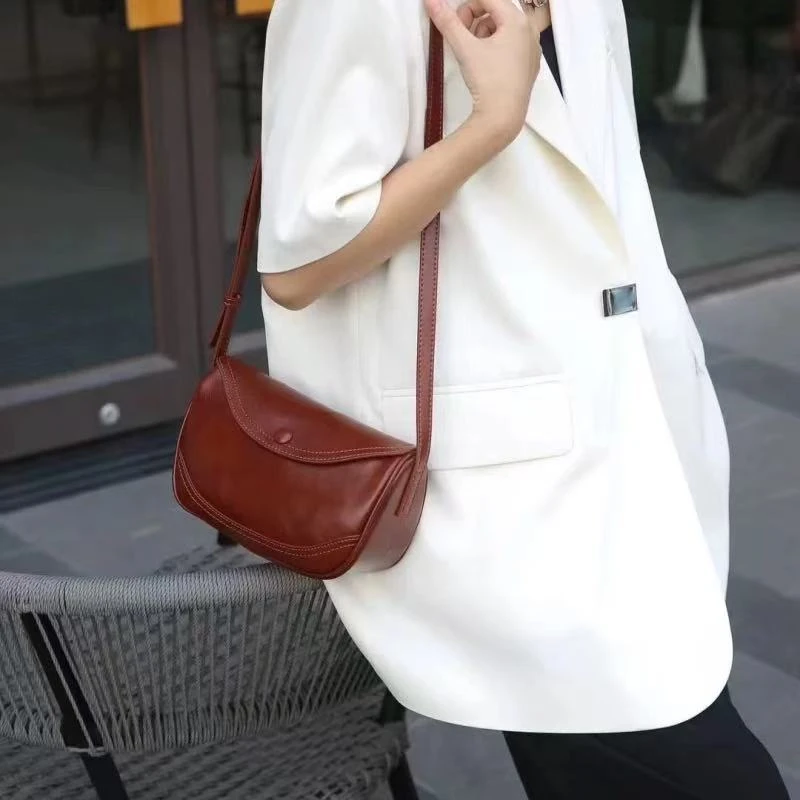 638/深棕BusiDanli高端定制斜挎包气质轻奢真皮