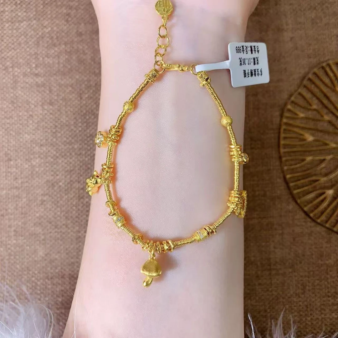 【伟新源】足金999 镶嵌工艺 多宝盘缠手链17.36克（附加费108）