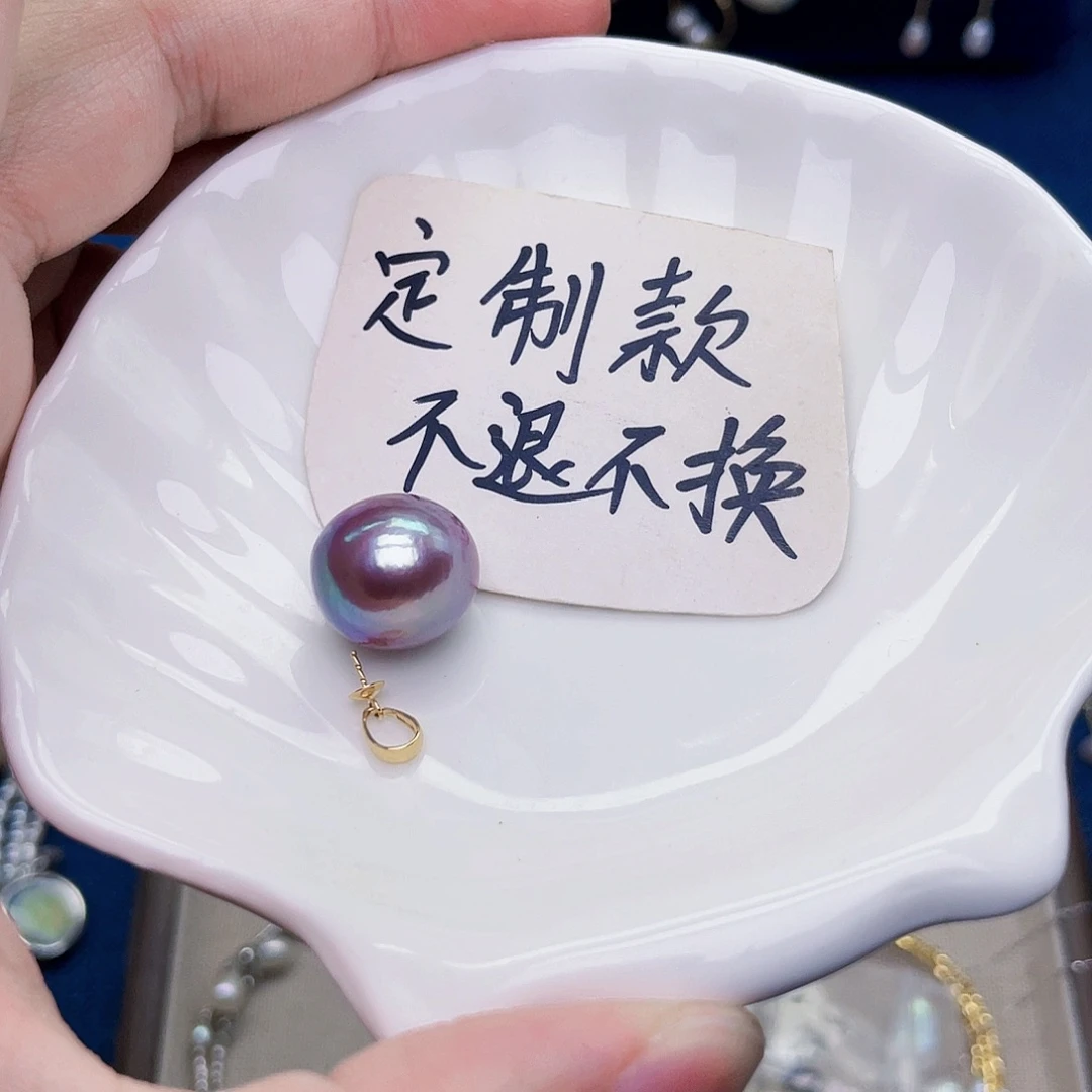 未镶嵌淡水珍珠耳饰为**劉