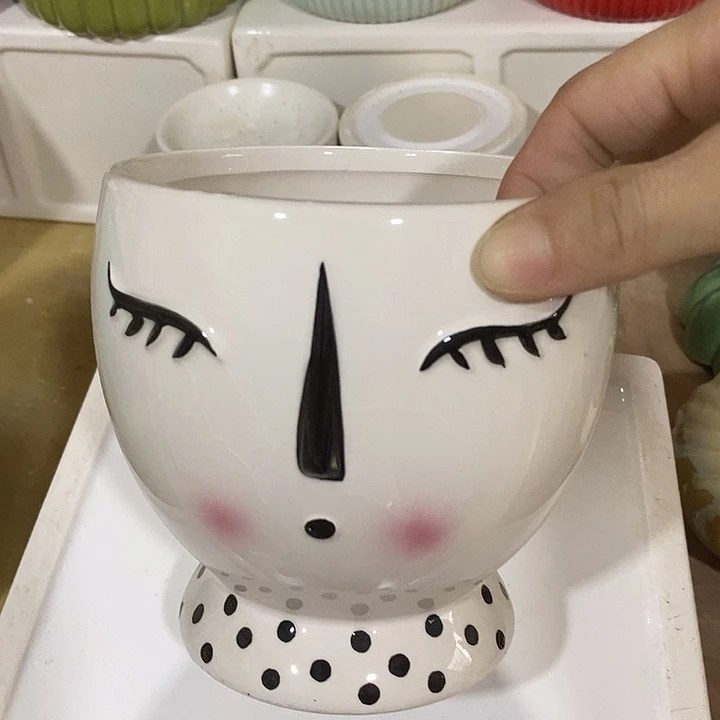 摆件陶盆有孔 瑕疵介意勿拍