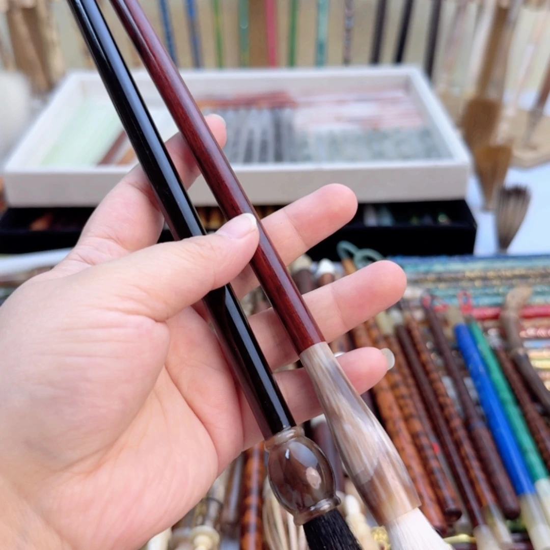 特价檀木牛角两只➕纯黑狐紫纯红狐羊