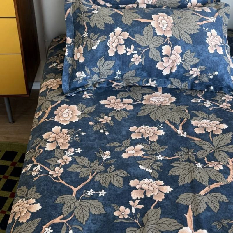 新款简约加厚老粗布床单四季通用家用老粗布床单