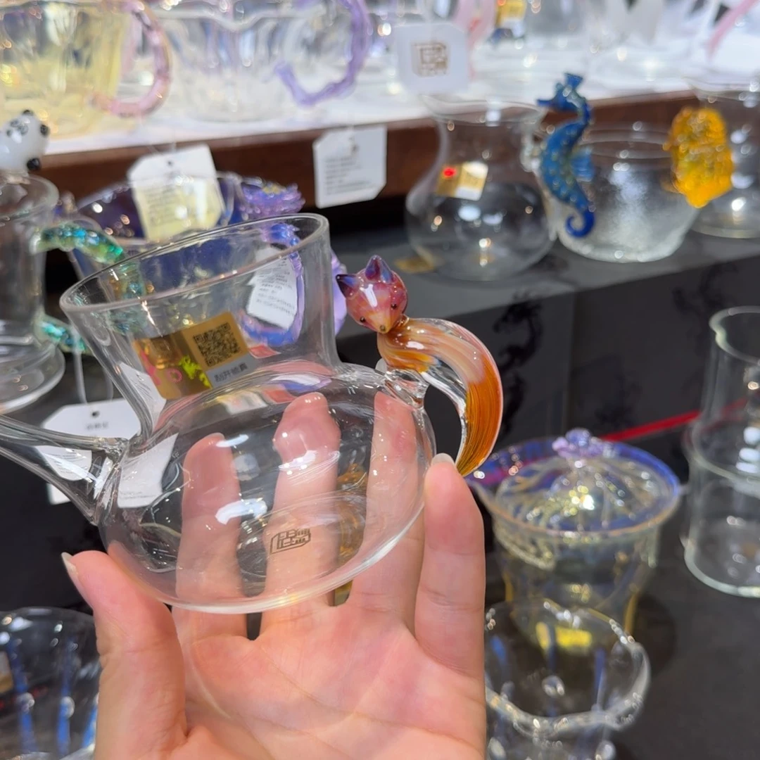 如***意亚麻晶焱公道杯狐狸金黄色