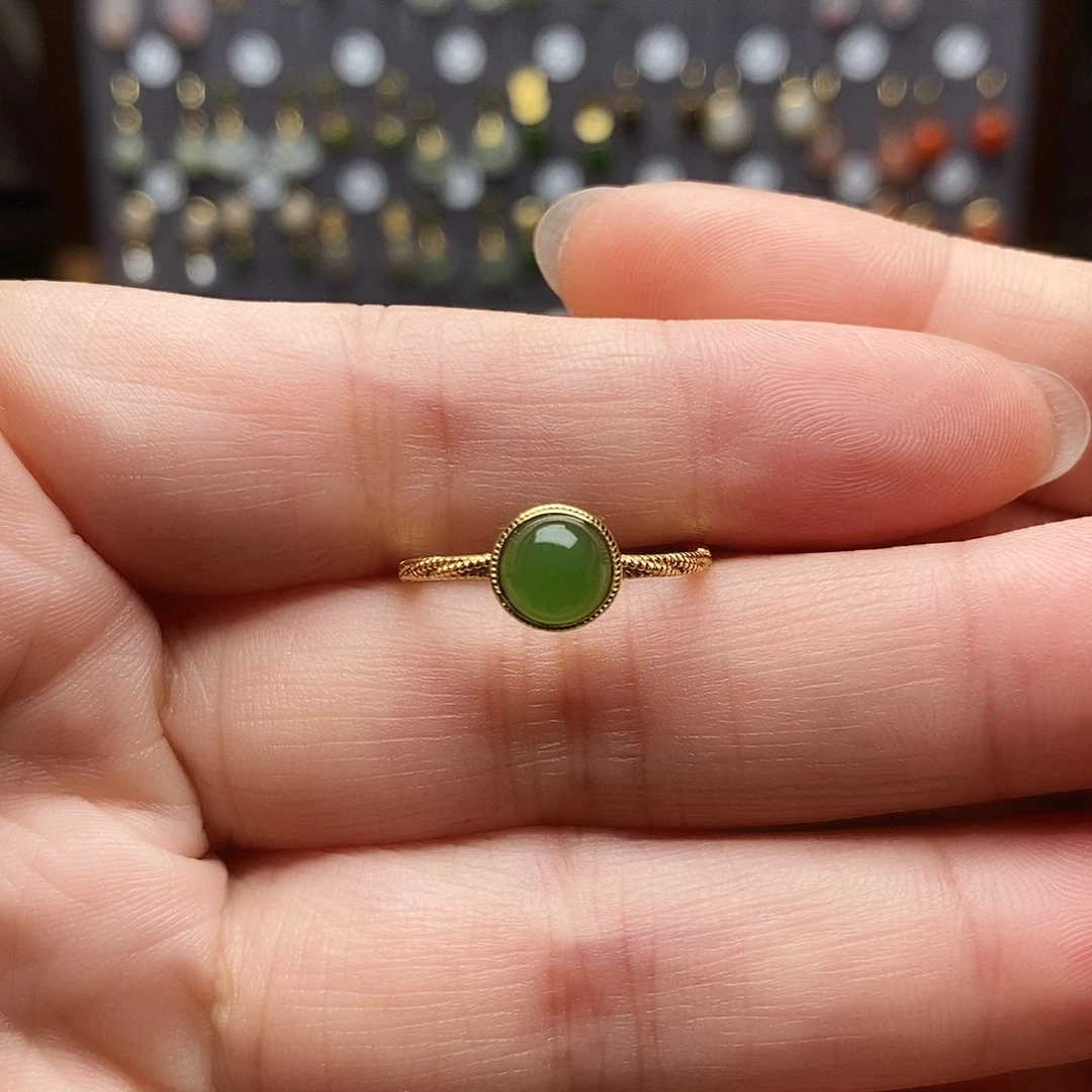 银S925镶嵌和田玉耳饰