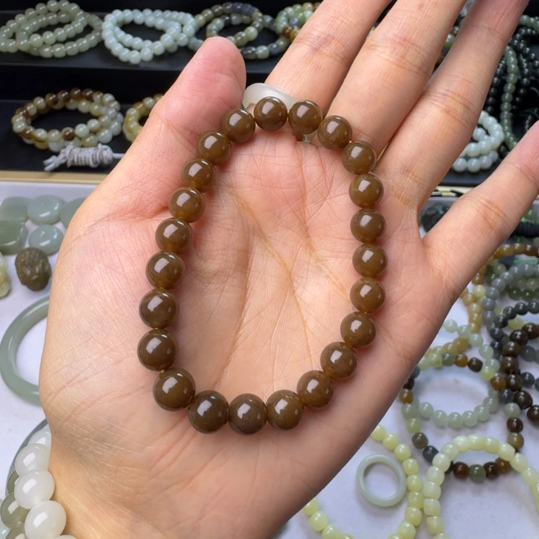 范***胆和田玉（糖玉）未镶嵌手链