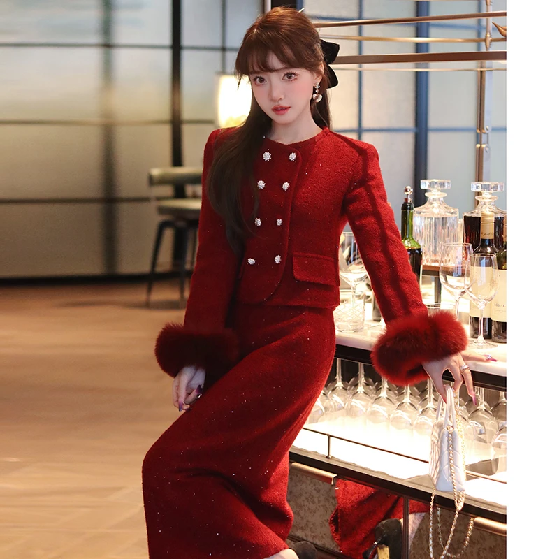 【现货】MIUCO名媛高腰过膝一步裙p