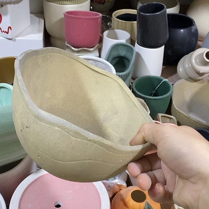 摆件陶凑单满12包邮发 好盆有孔外口 18外高10