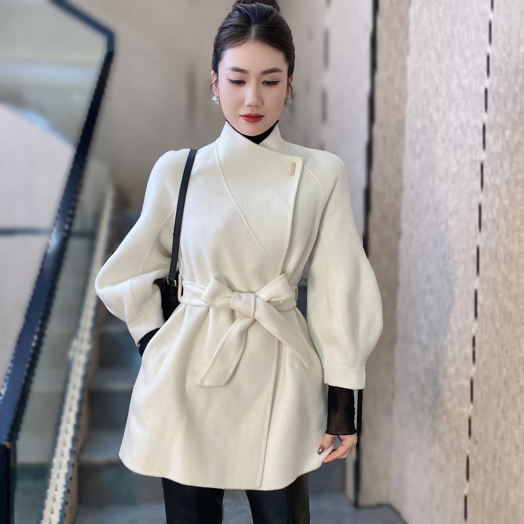 气质双面羊毛大衣女2024秋冬新款高级感大牌显瘦羊毛外套时尚休闲