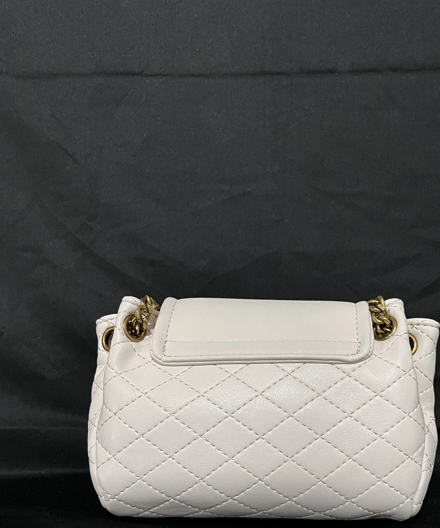 LQ-WITH-QUEEN真皮女包小菱格边白色 0253