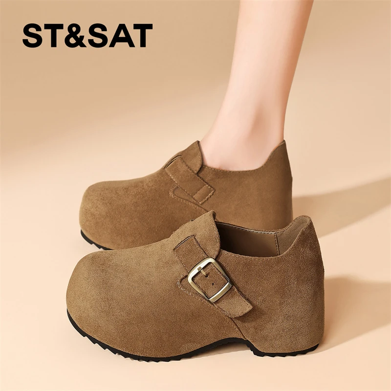 星期六包勃肯鞋女士外穿2025夏季新款小个子增高软底休闲百搭女鞋