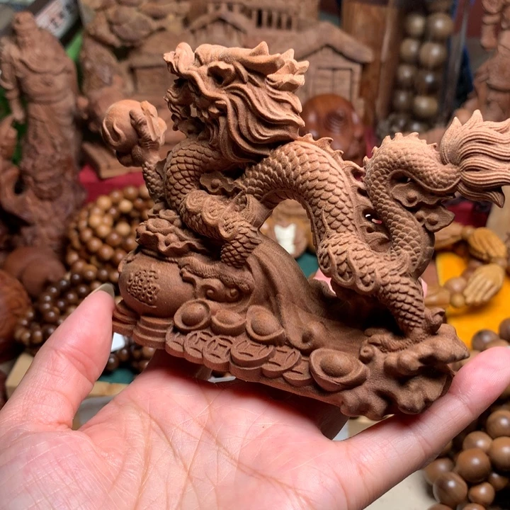 把件檀香木老山檀龙摆件
