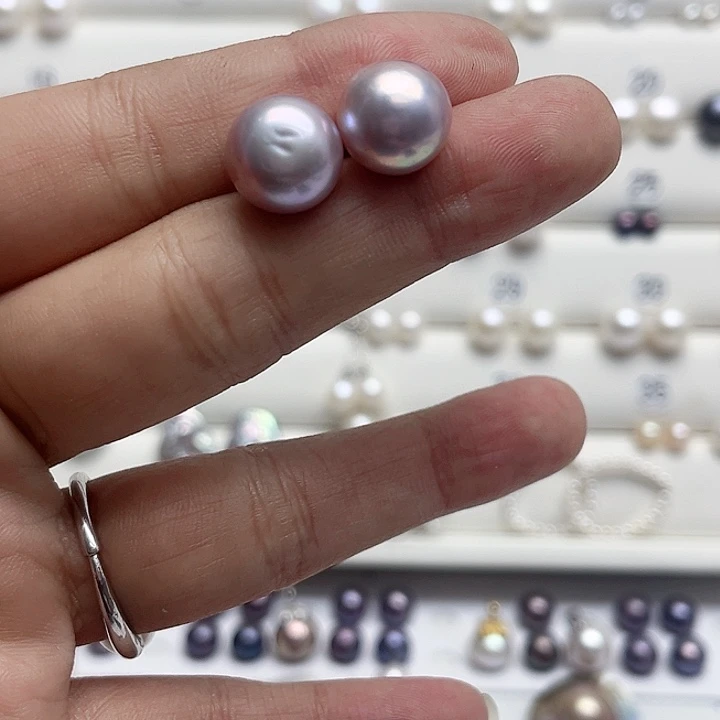 d***i淡水珍珠耳饰银S925镶嵌