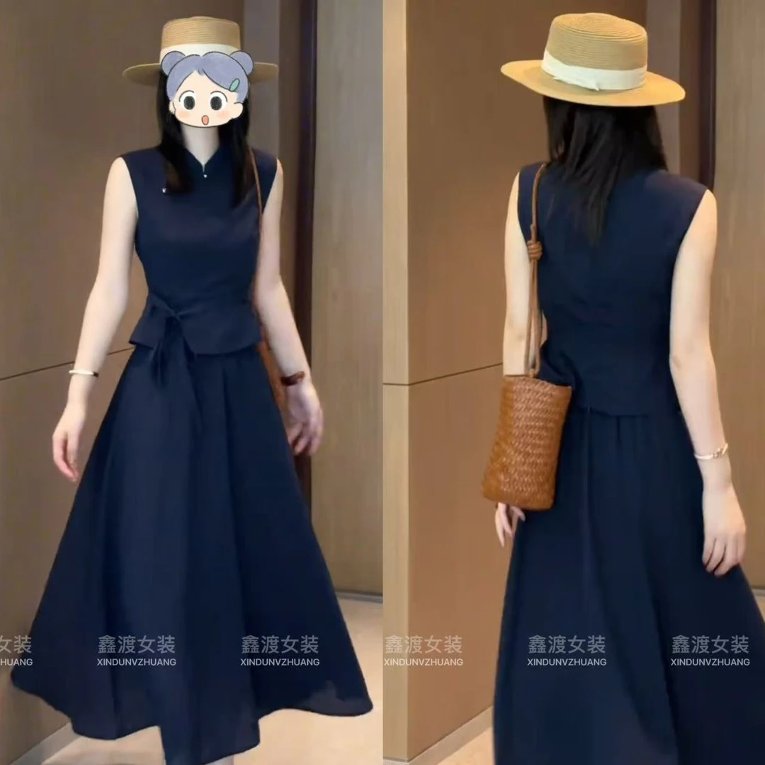 2025夏季新款时尚显瘦气质女士网红洋气两件套百搭款D9975