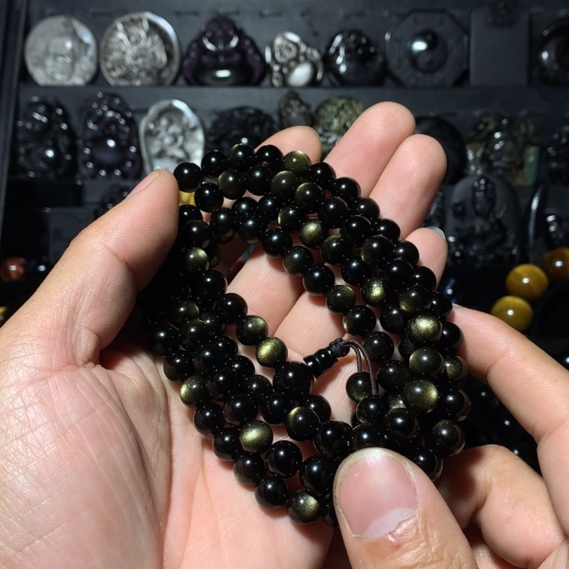 【闪购商品】黑曜岩珠宝奇石未镶嵌茶*界