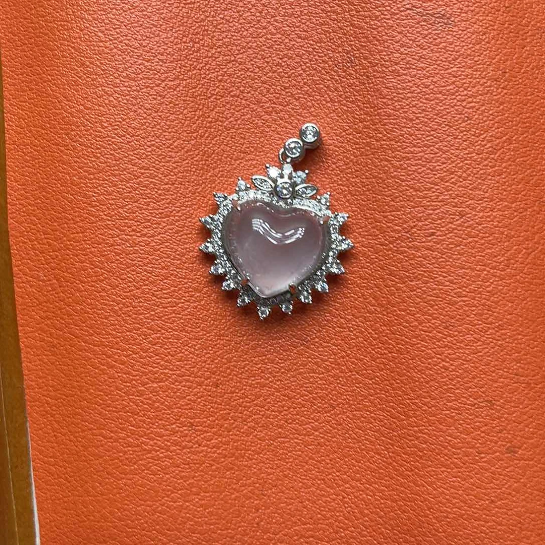 石英质玉吊坠银S925镶嵌