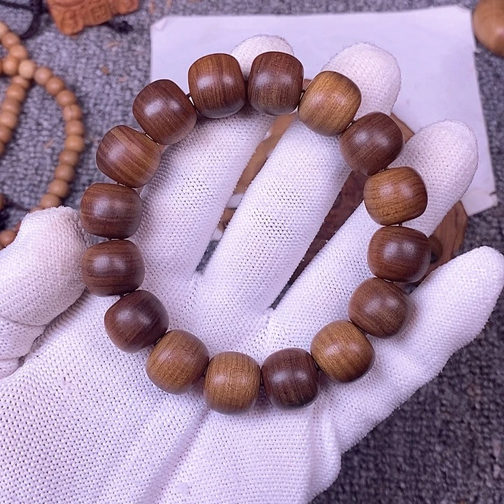 檀香木手串/手链老山檀香黑肉满纹树芯老料13/14沉水