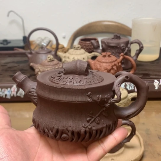 紫砂茶壶别****速紫泥梅竹双青