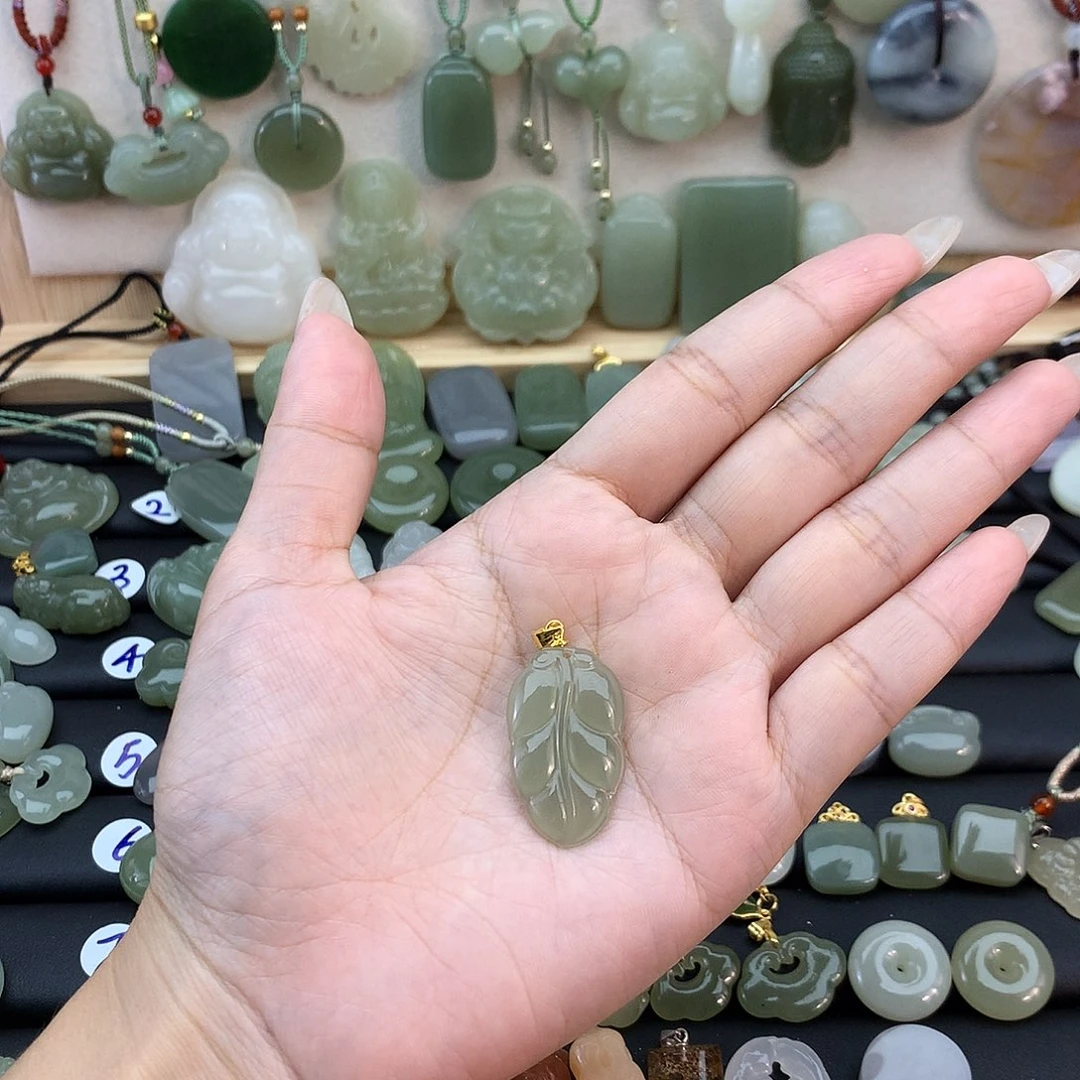 吊坠(不含链)银S925镶嵌和田玉