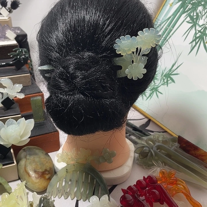 蛇纹石玉合金发饰