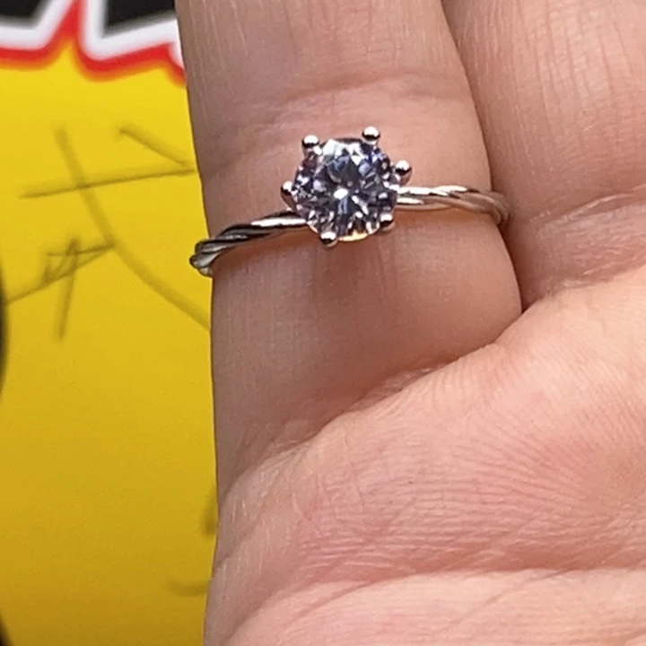 查罗石戒指银S925镶嵌娜*