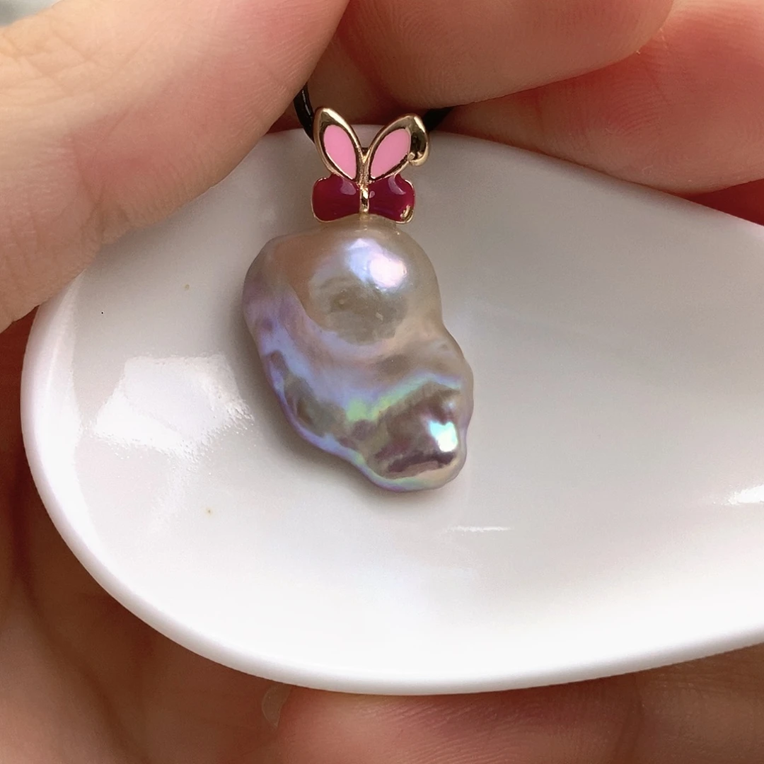 淡水珍珠银S925镶嵌颈饰