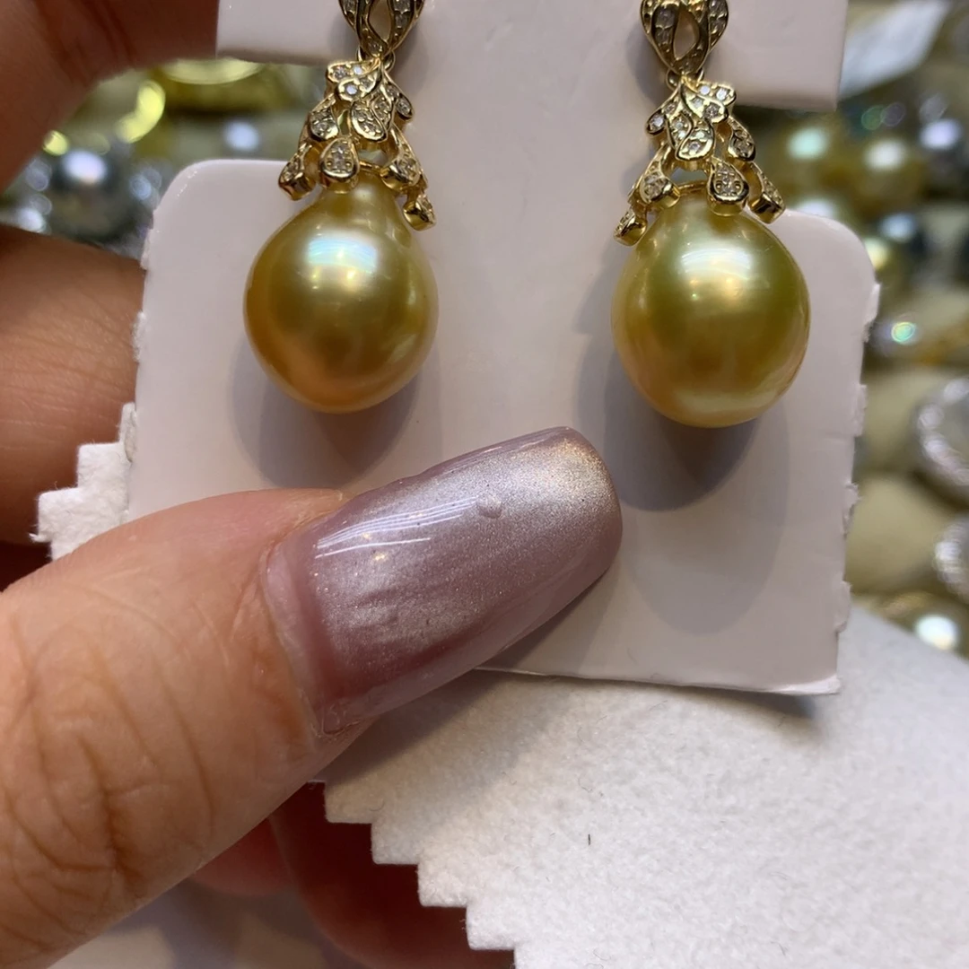 银S925镶嵌耳饰海水珍珠