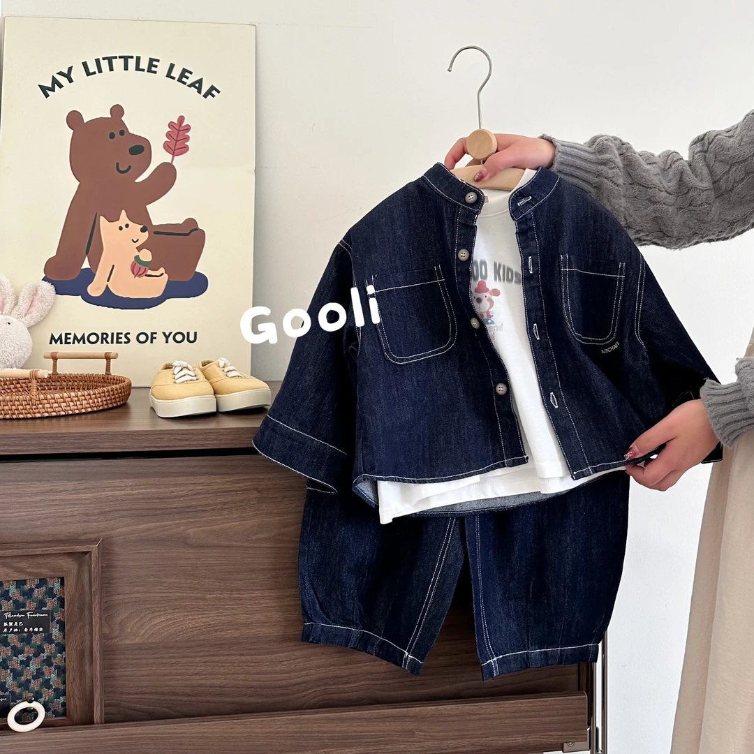 【古里现货】2025春季新款儿童牛仔套装韩版潮流穿搭洋气时尚21738