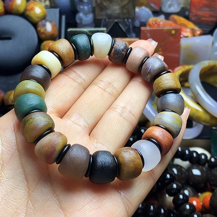 硅化玉未镶嵌手串多宝手串