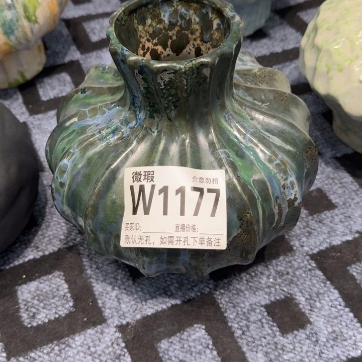 猫***财瓷片景德镇高温花器编码1177高28口8默认无孔