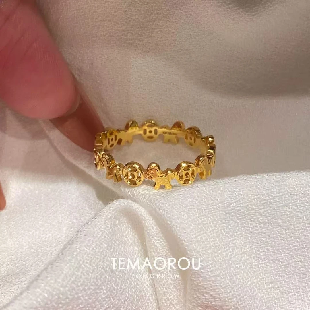 足金999钱币马戒指WH1460