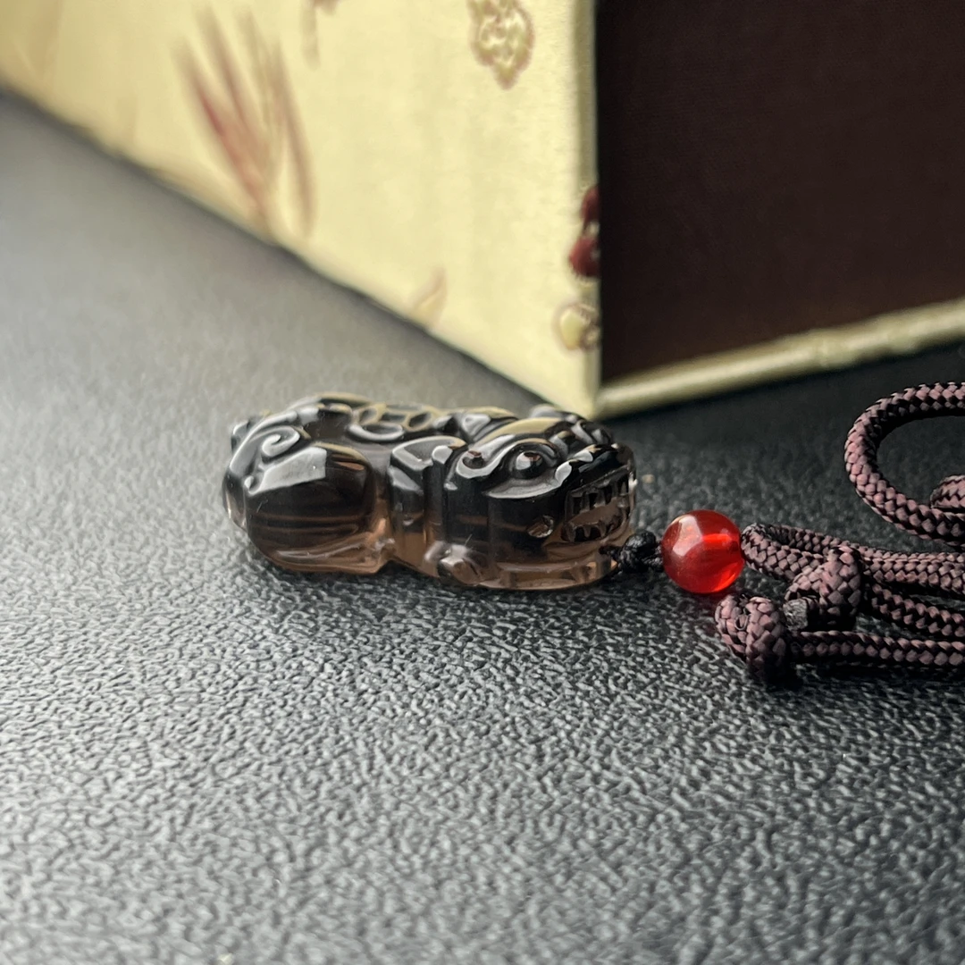 【宠粉福利】黑曜石貔貅吊坠男款黑曜岩玉石百搭女士挂件@只发一件