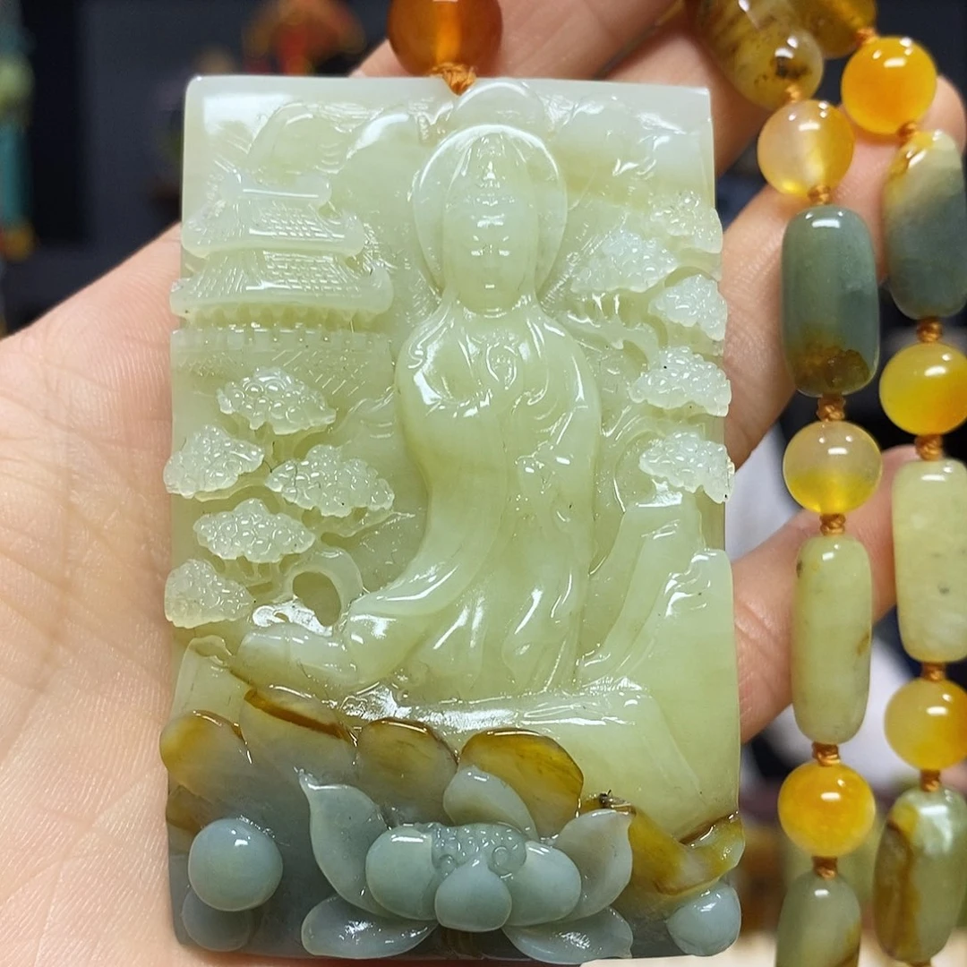 岫玉未镶嵌挂件吊坠