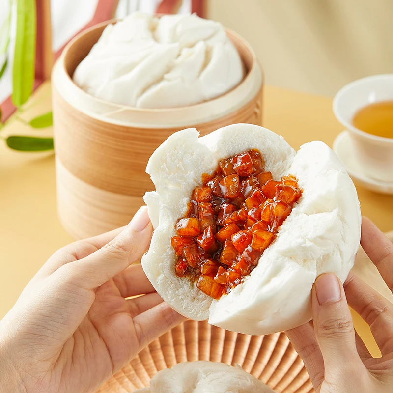 鸿津蜜汁手工大叉烧包780g/6个半成品广式茶点早点点心速食广式早茶