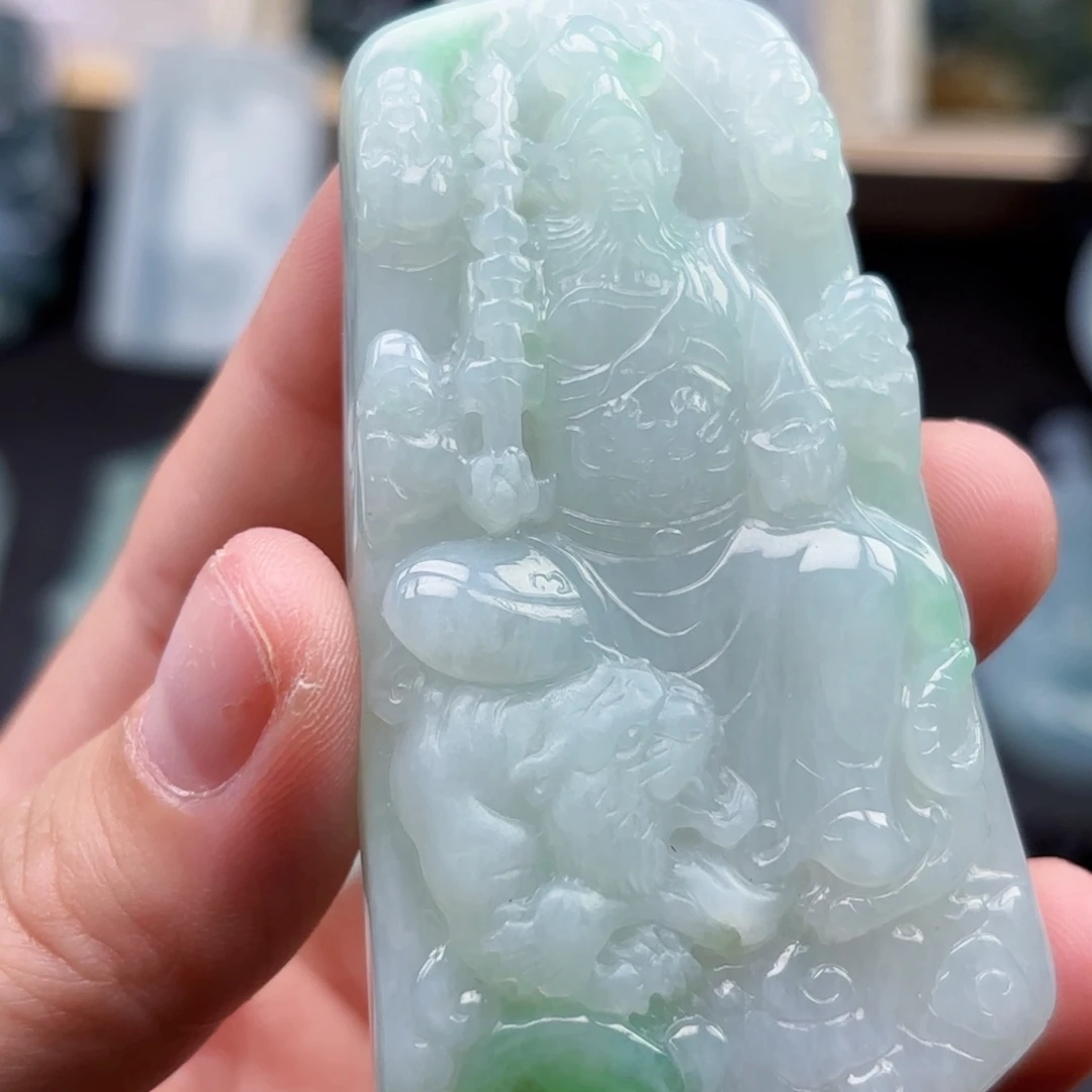 翡翠未镶嵌颈饰赵公明