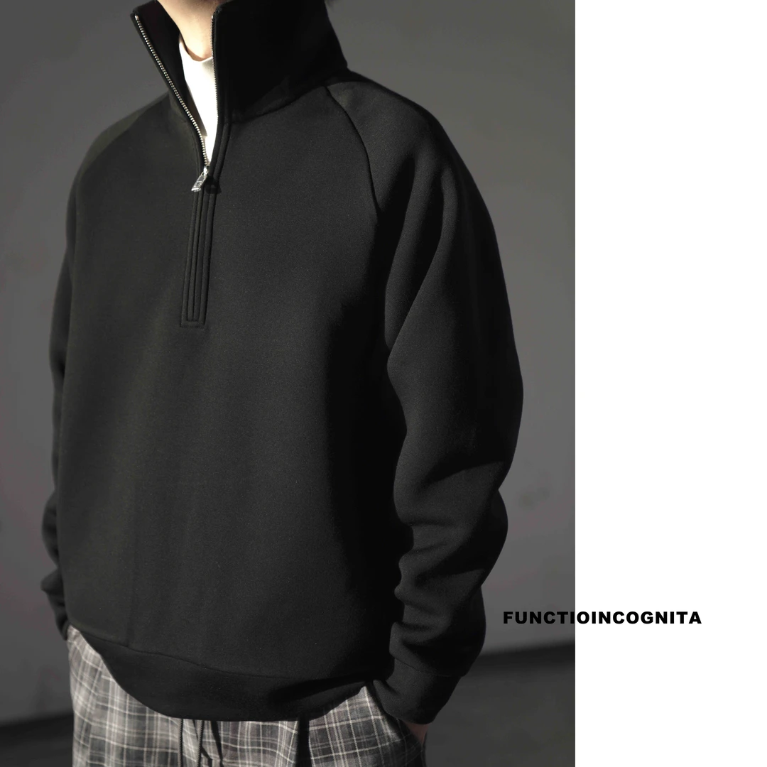 【高领半拉链羊毛空气层卫衣】精致老钱 高领套头卫衣 羊毛空气层