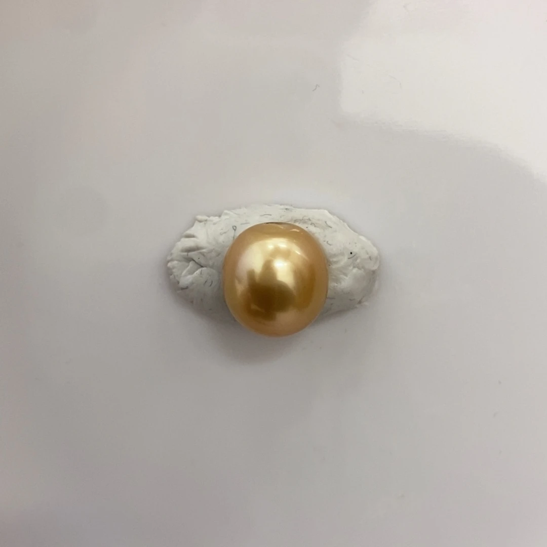 海水珍珠裸珠彩金浓金色12.6mm