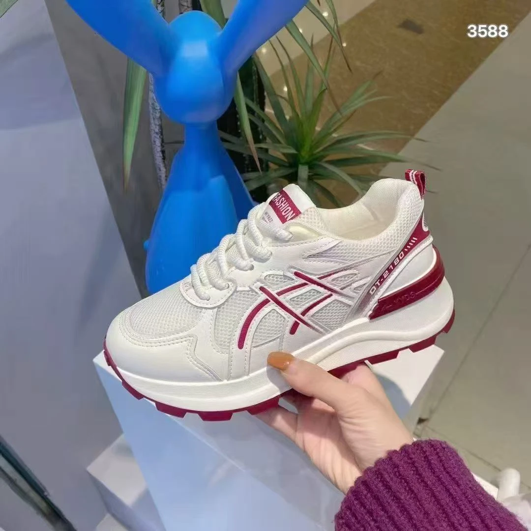 小施家休闲厚底透气网面显脚小老爹鞋3588