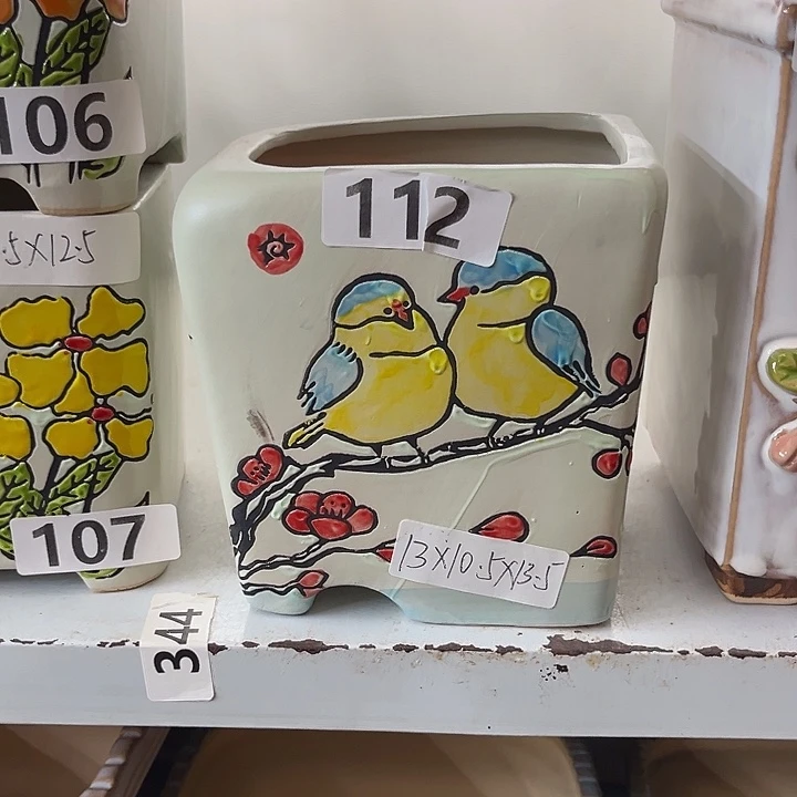 粗陶材质多肉花盆发货两个