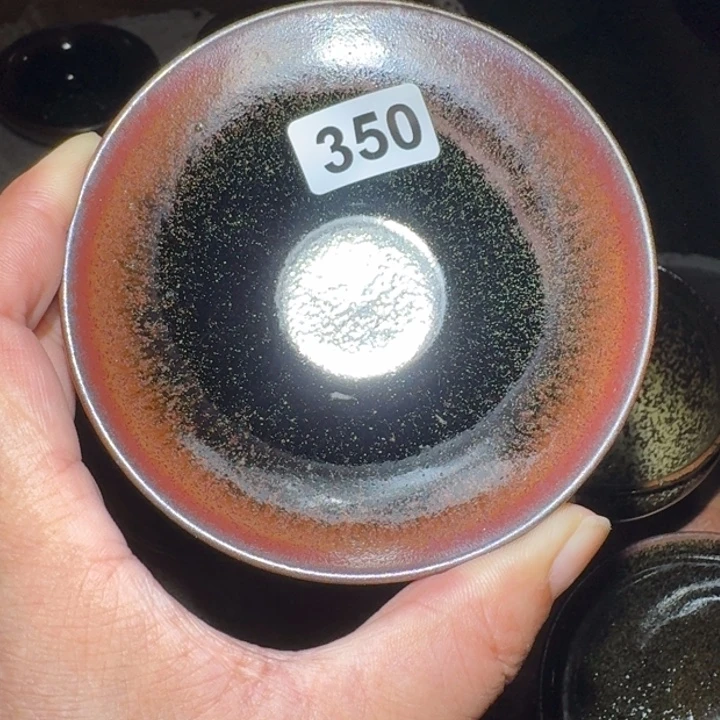 静***凝小雨茶盏，手工柴烧