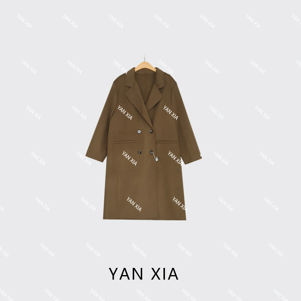 西装领秋冬短款中长款毛呢外套厚款保暖常规款极简风  XG0005