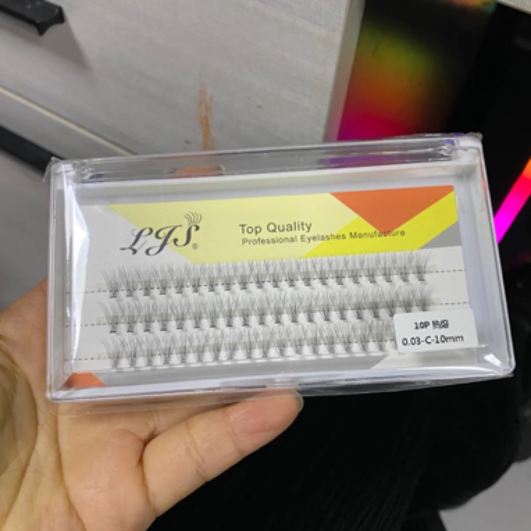 水貂绒朵毛假单根睫毛单簇10根韩系女团短款柔软自然仿真懒人裸妆