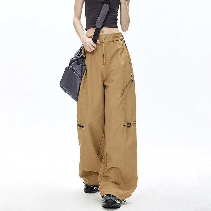 美式高街工装裤男女同款宽松直筒休闲裤夏季薄款速干裤户外伞兵裤