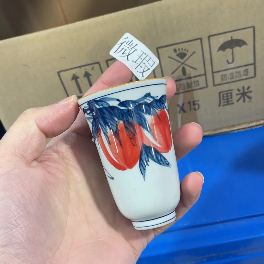 釉下手绘茶具微瑕