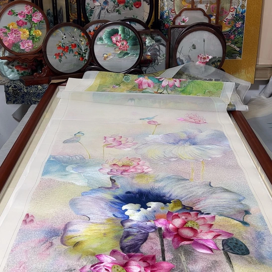 一***，刺绣纯手工刺绣画