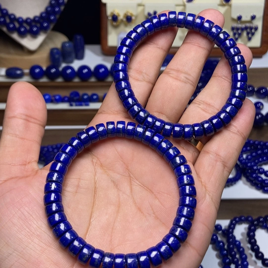 青金石未镶嵌福利 老矿 精工 药片 手串#多样性发一#8+