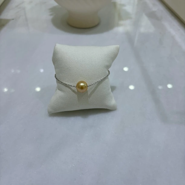 s925银南洋金珠手链12-13mm（5cm延长尾链）