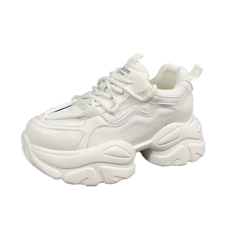 162-3 真皮老爹鞋女2025春季新款百搭厚底增高显脚小运动休闲鞋