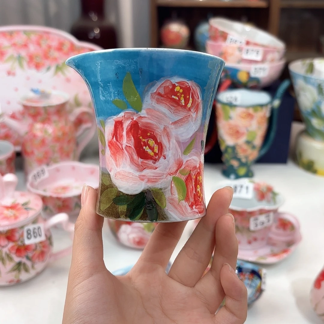 景德镇手绘高温釉下彩陶瓷茶具
