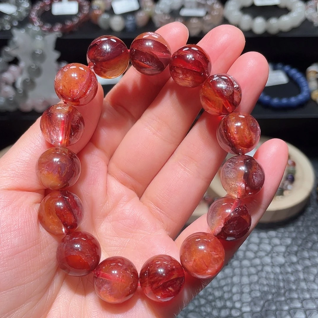 水晶手链未镶嵌胶花手链，晶体通透